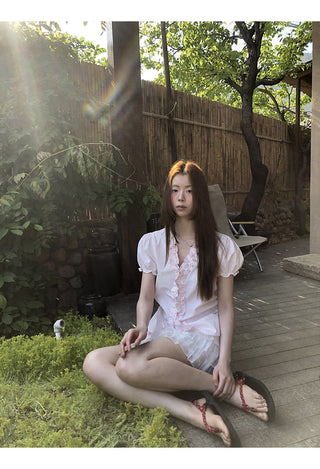pink striped shirt
