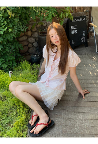 pink striped shirt