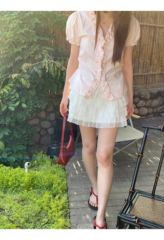 pink striped shirt
