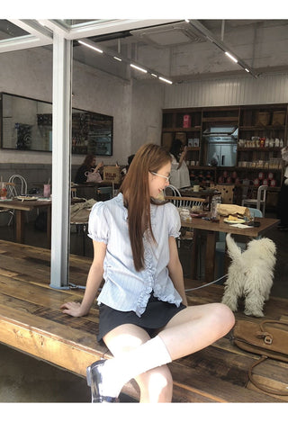 pink striped shirt
