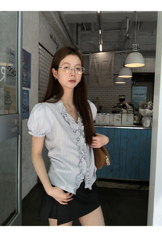 pink striped shirt