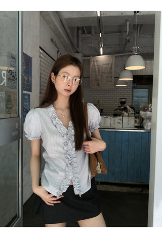 pink striped shirt