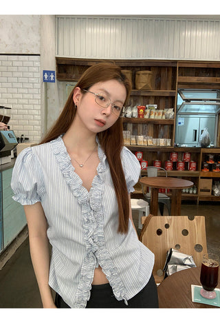 pink striped shirt