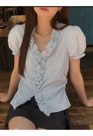 pink striped shirt