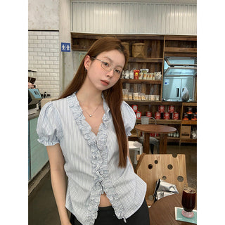 pink striped shirt