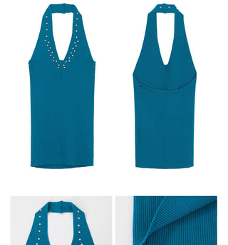 blue halter top