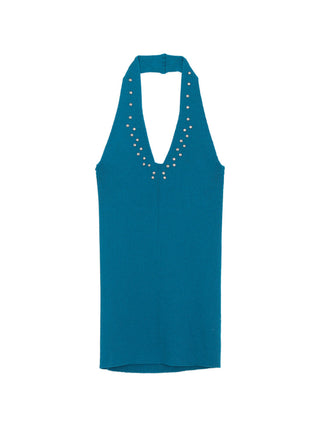 blue halter top