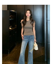 one-shoulder twist top