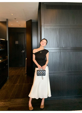 one-shoulder twist top