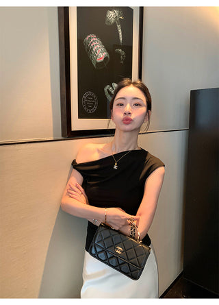 one-shoulder twist top