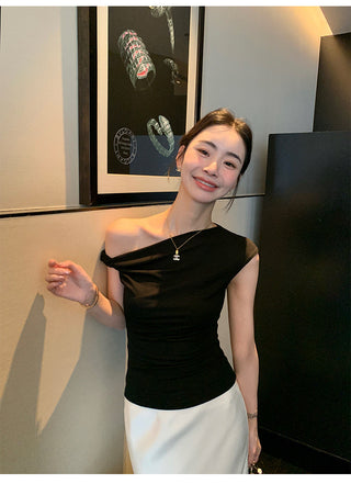 one-shoulder twist top