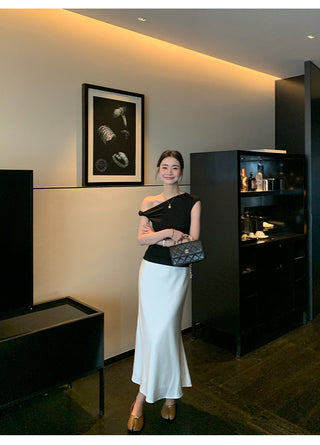 one-shoulder twist top