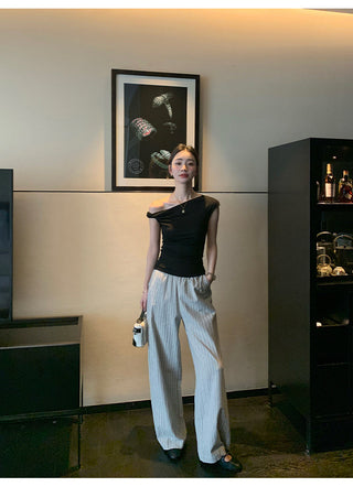 one-shoulder twist top
