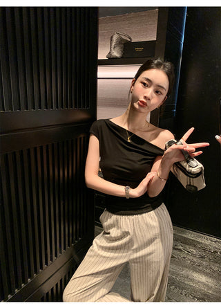 one-shoulder twist top