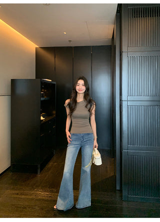 one-shoulder twist top