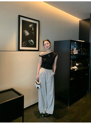 one-shoulder twist top