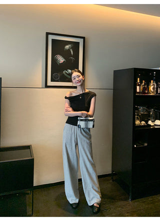 one-shoulder twist top