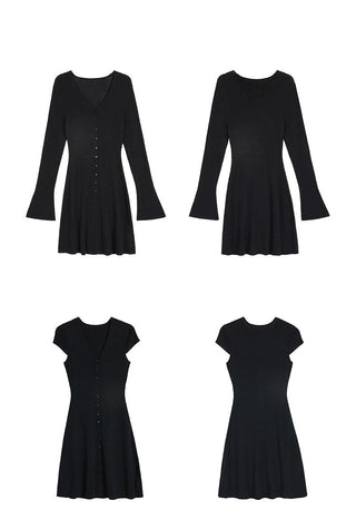 knit V-neck dress