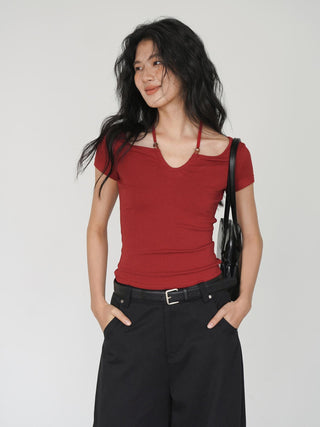 black halter top