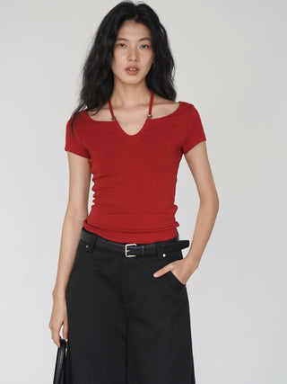 black halter top