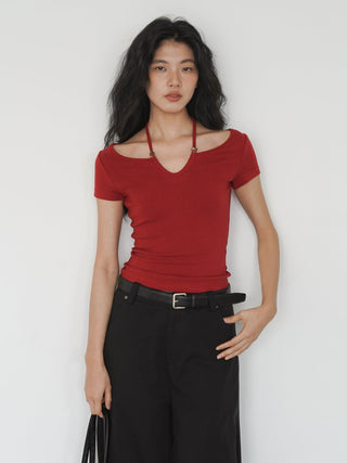 black halter top