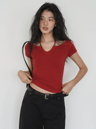 black halter top