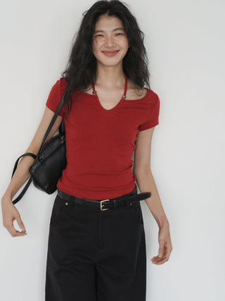 black halter top
