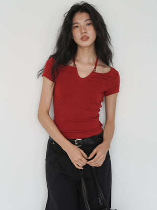 black halter top