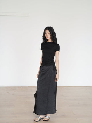 acetate midi skirt