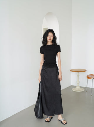 acetate midi skirt