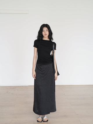 acetate midi skirt