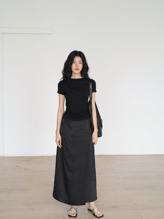 acetate midi skirt