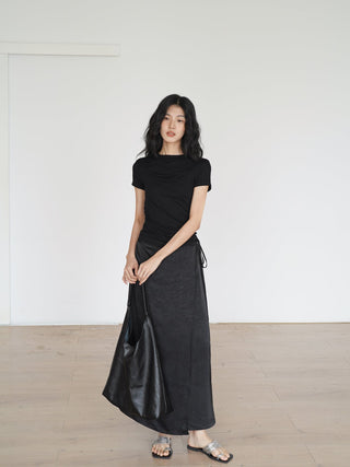 acetate midi skirt
