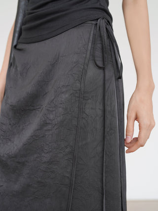 acetate midi skirt