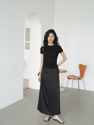 acetate midi skirt