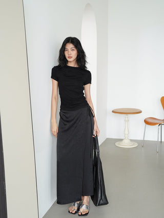 acetate midi skirt