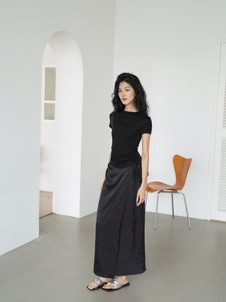 acetate midi skirt