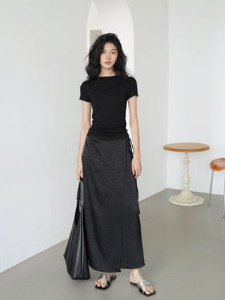 acetate midi skirt