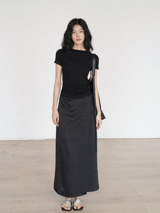 acetate midi skirt
