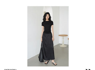 acetate midi skirt
