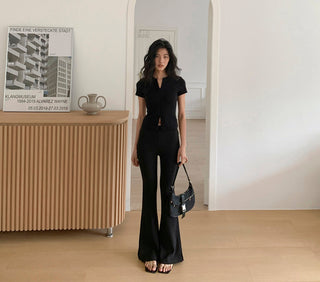 zipper shoulder top