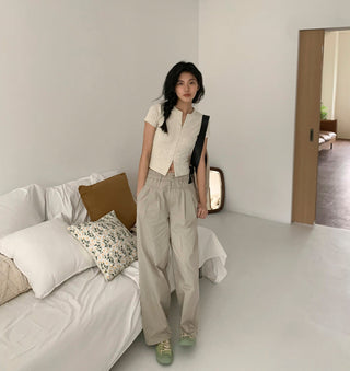 zipper shoulder top
