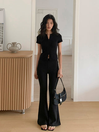 zipper shoulder top