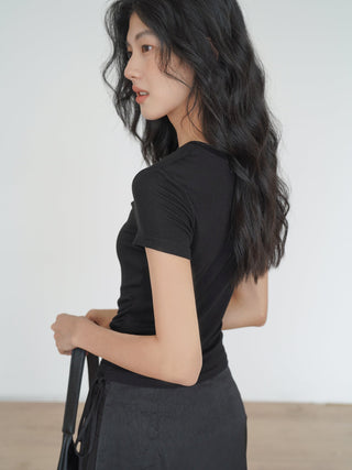 peplum shoulder top