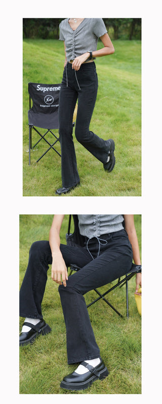 black straight jeans