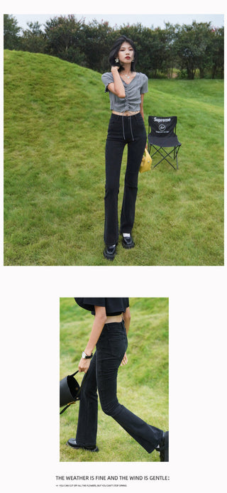 black straight jeans