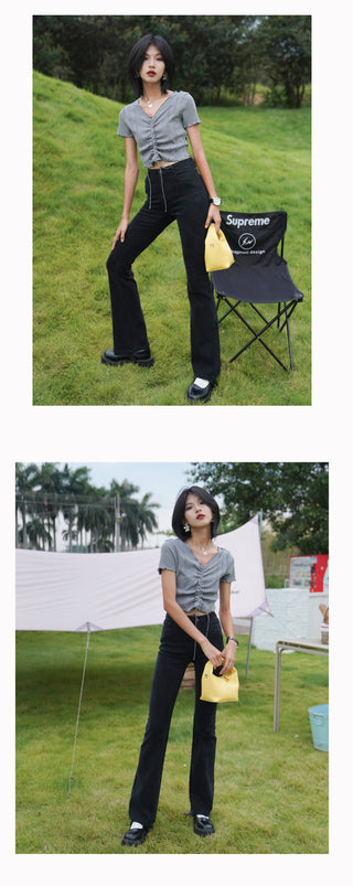 black straight jeans