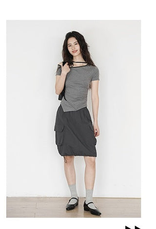 one-shoulder halter