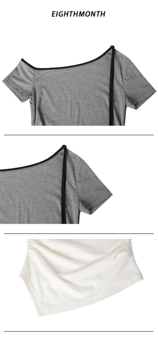 one-shoulder halter