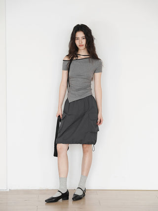 one-shoulder halter